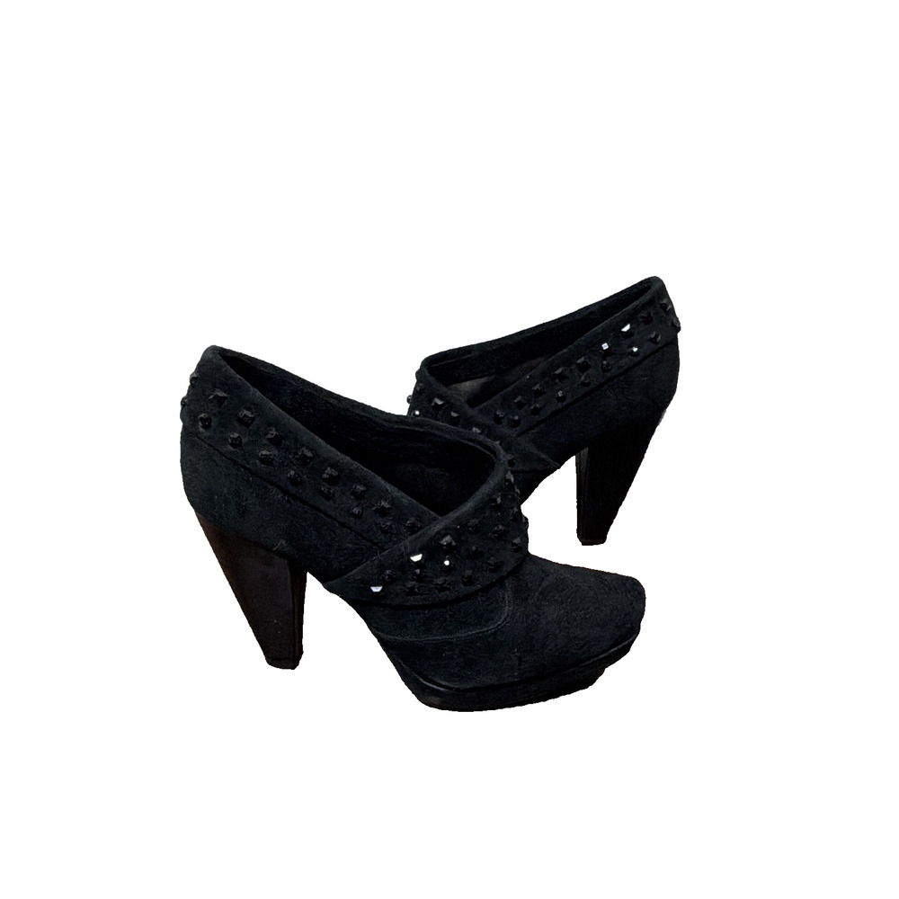 Kenneth Cole Reaction women’s black suede studded platform pump heels size 8